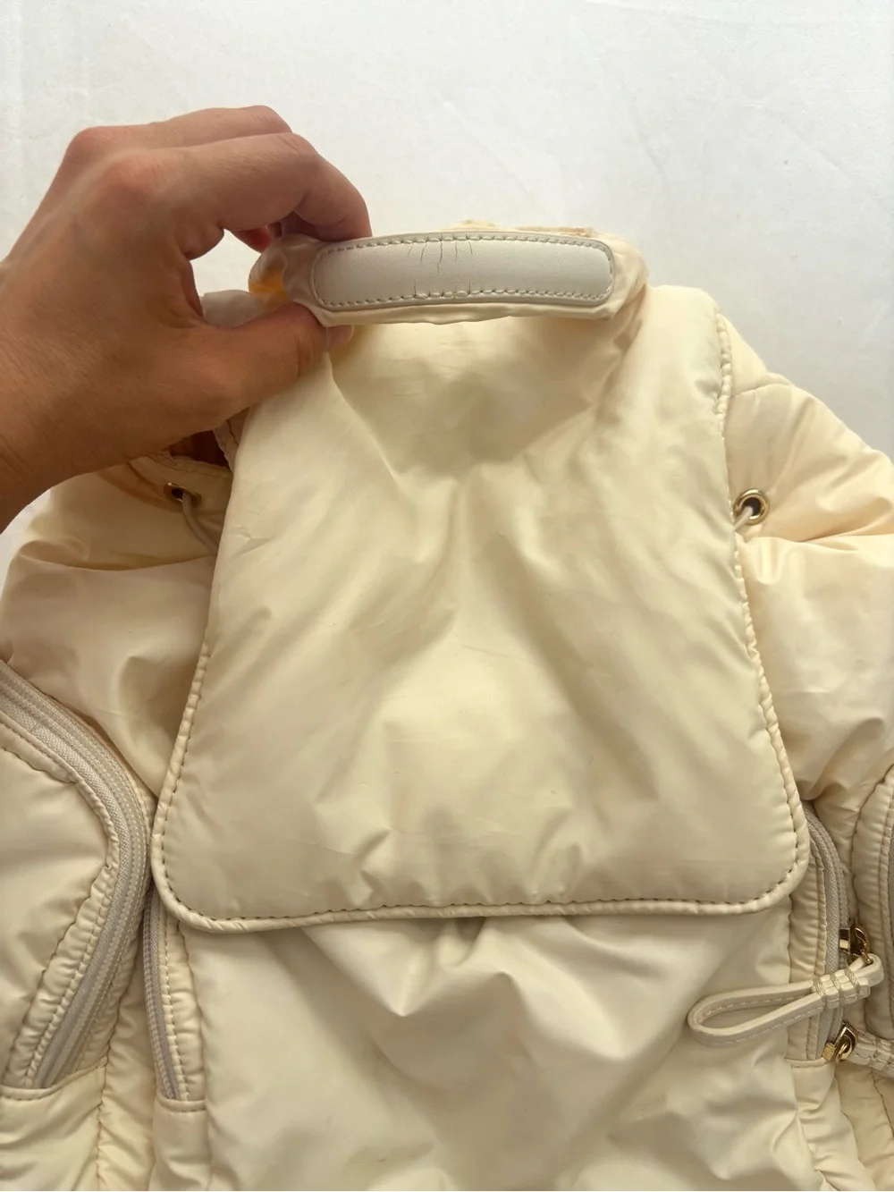 Caraa Cirrus Nylon Backpack in Vanilla